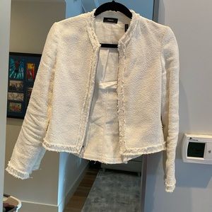 THEORY WHITE KNIT BLAZER